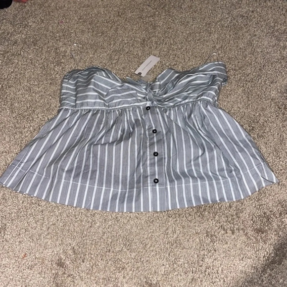 Anthropologie Dolan Striped Strapless Smocked Tube Top Women’s Large‎ NWT Twee - Picture 5 of 10